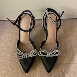 BCBGGeneration Jeweled Bow Ankle Strap Heels